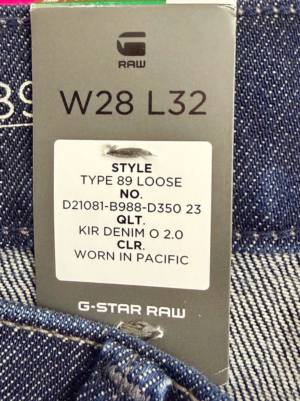 G-Star Women's Type 89 Loose/Boyfriend Style Jeans -Dark Wash   Size  28/32 NWT - Picture 12 of 15